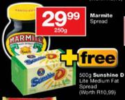 Marmite Spread-250g+Free Sunshine D Lite Medium Fat Spread-500g