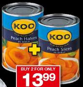 Koo Peach Halves/Slices-2x410gm