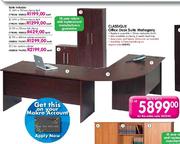 Classique Office Cherry Desk Suite Mahagany 5 Rier System Cabinet (180804)-Each