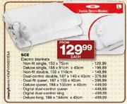 SCE Electric Blanket Deluxe Queen-188 x 155 x 40cm each