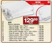 SCE Electric Blanket Dual Fit Queen-187 x 155 x 40cm each