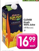 Clover Krush 100% Juice-2 Ltr each