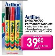 Artline EK90/70/700 Permanent Markers-Per 3 Pack