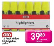 Aro Yellow Highlighters-12 Pack Per Pack