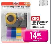 Tape Dispenser with 4 Colour Tapes-Per Set