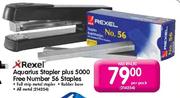 Rexel Aquarius Stapler Plus 500 Free Number 56 Staples-Per Pack