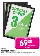 Abby Certificate Frames-210x297mm Per 3 Pack
