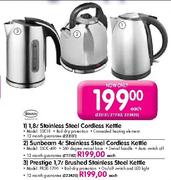 Prestige Brushed Stainless Steel Kettle-1.7l