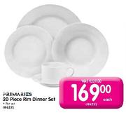 Primaries Rim Dinner Set-20 Piece