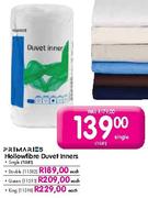 Primaries Hollowfibre Duvet Inners Queen