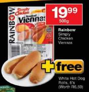 Rainbow Simply Chicken Viennas-500g