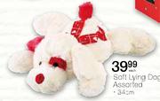 Soft Lying Dog Assorted-34 Cm
