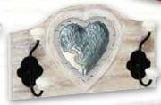 Whitewashed Hanging Hook With Heart
