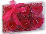 Heart candels Glass Holder-6Pack/Each