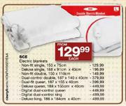SCE Electric Blankets Deluxe King-188x184cmx40cm Each