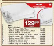 SCE Electric Blankets Non-Fit Single-150x75cm Each