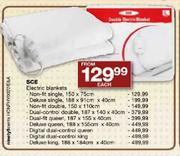 SCE Electric Blankets Dual-Fit Queen-187x155x40cm Each