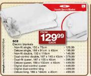 SCE Electric Blankets Non-Fit Double-150x110cm Each