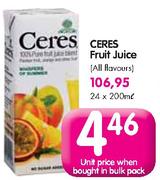 Ceres Fruit Juice(All Flavours)-24x200Ml