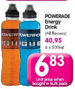 Powerade Energy Drink(All Flavours)-6x500Ml