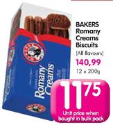 Bakers Romany Creams Biscuits(All Flavours)-12x200gm