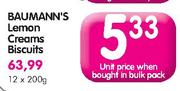 Baumann's Lemon Creams Biscuits-12x200gm