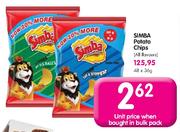 Simba Potato Chips(All Flavours)-48x36gm