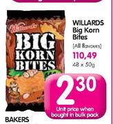 Willards Big Korn Bites(All Flavours)-48x50gm