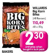 Willards Big Korn Bites(All Flavours)-50gm