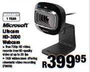 Microsoft Lifecam HD-3000 Webcam