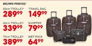 Brown Printed Trolley Bag-50cm