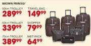 Brown Printed Trolley Bag-60cm