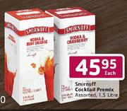Smirnoff Cocktail Premix Assorted-1.5ltr Each