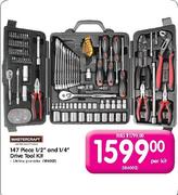 Mastercraft 147 Piece 1/2"&1/4" Drive Tool kit-Each
