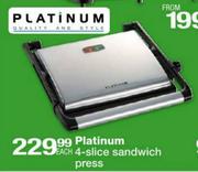 Platinum 4-Slice Sandwich Press-Each