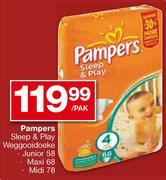 Pampers Sleep & Play Weggooidoeke Junior 58 Per Pack
