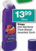 Bingo Anti-Bacterial Thick Bleach Assorted Each-750ml