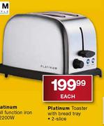 Platinum Toaster With Bread Tray-2-Slice