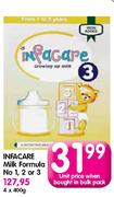 Infacare Milk Formula No.1,2 Or 3