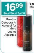 Revlon Deodorant/Aerosol For Men/Ladies Assorted-120ml/90ml Each