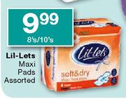 Lil-Lets Maxi Pads Assorted-8's/10's Each
