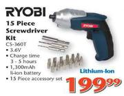 Ryobi Screwdriver Kit-15 Piece