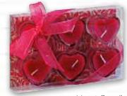 Heart Candles In Glass Olders -8 pack