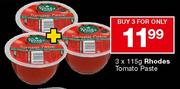 Rhodes Tomato Paste-3 x 115gm