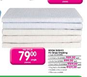 Room Sevice Pin Stripe Sheeting Double Fitted-Each