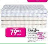 Room Sevice Pin Stripe Sheeting 3/4 Fitted Or Flat-Each