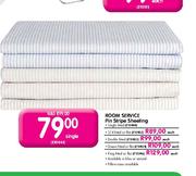 Room Sevice Pin Stripe Sheeting Single Fitted-Each