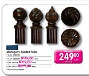 Mahogany Reeded Poles-1.5m Each