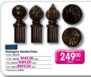 Mahogany Reeded Poles-3m Each