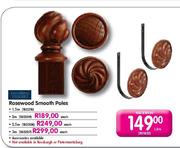 Rosewood Smooth Poles-2m Each